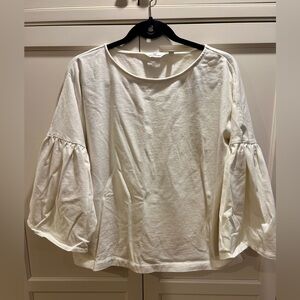Vineyard Vines Cream Top with Puff/Bell Sleeves, XL
